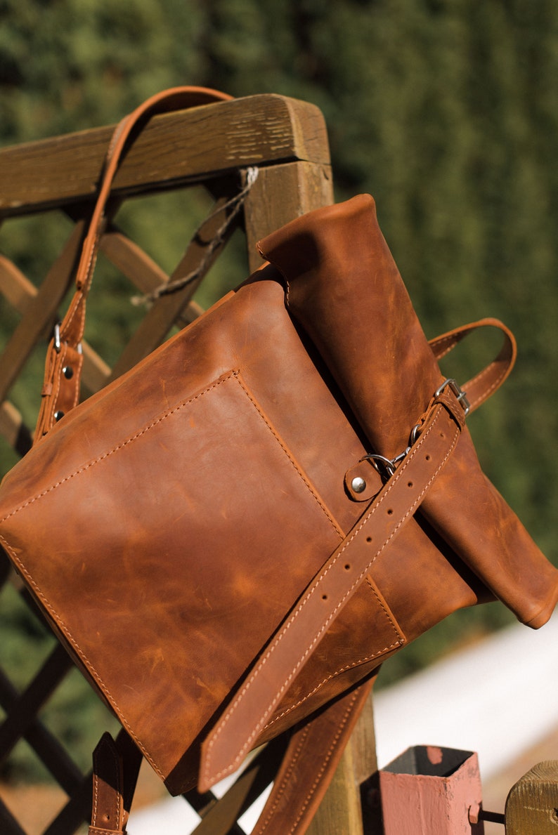 Leather Rucksack Women Men School College Bag Travel Hiking Bag,Laptop Rucksack Leather Crazy Horse Bag Leather BackPack BackPack Purse