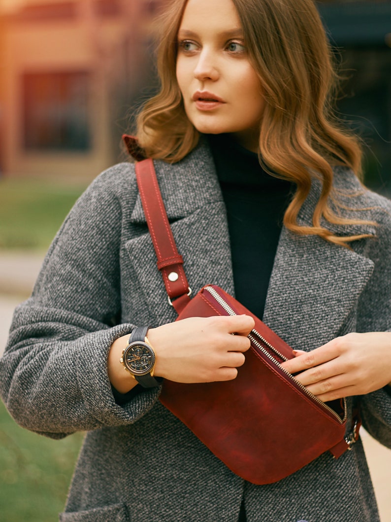 Leather Belt Bag Leather Belt Purse Womens Belt Bag Woman Etsy