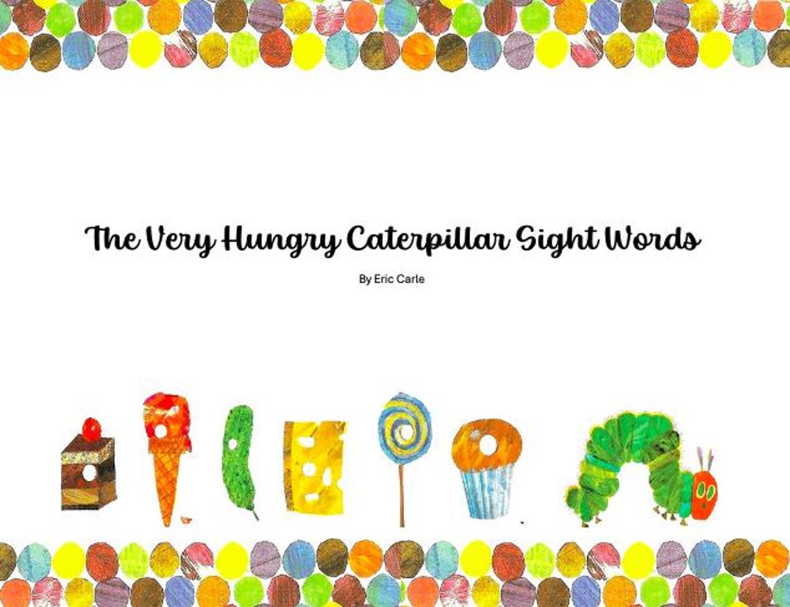 The Very Hungry Caterpillar Sight Words - Etsy