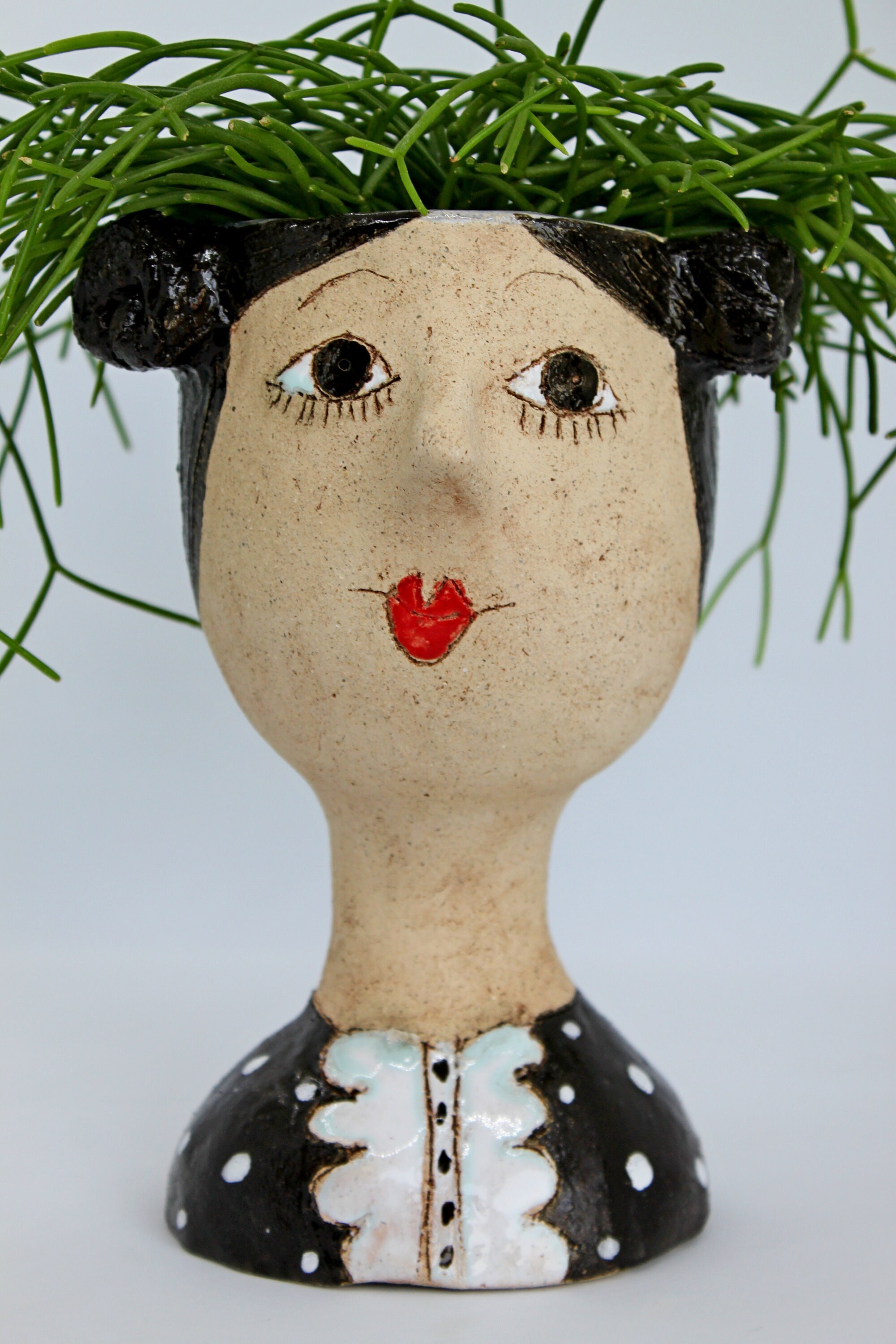 Lady head planter pot unique ceramic face planter vintage Etsy