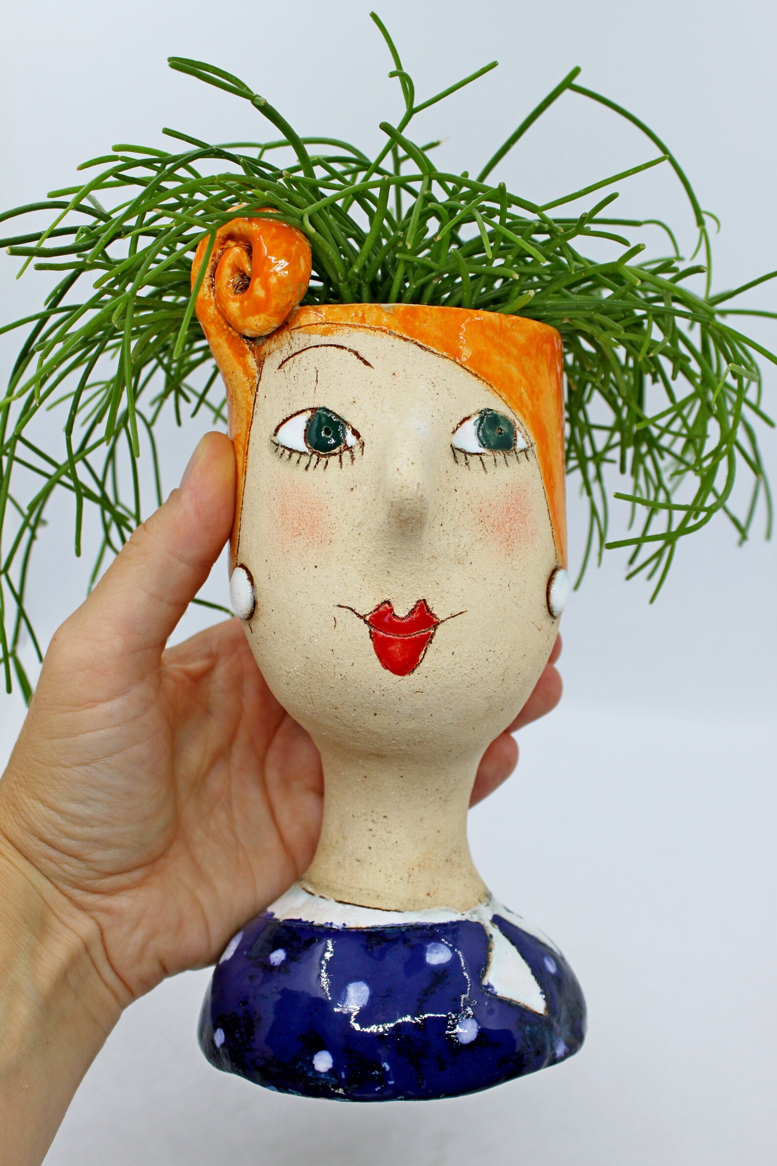 Lady face vase multipurpose vintage interior lady head Etsy