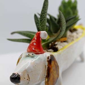 Dog mini planter, dog planter pot, unique art ceramic planter, housewarming gift, dog head planter pot