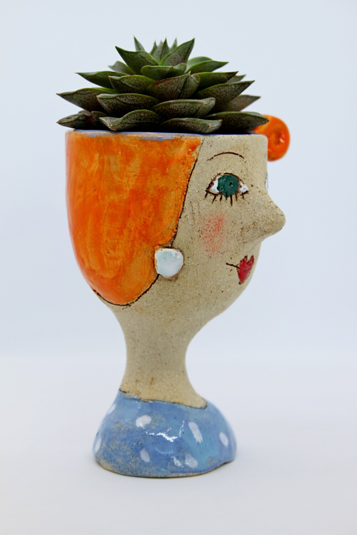 Dame Gesicht Übertopf für einzigartige Vintage Dekor moderne | Etsy