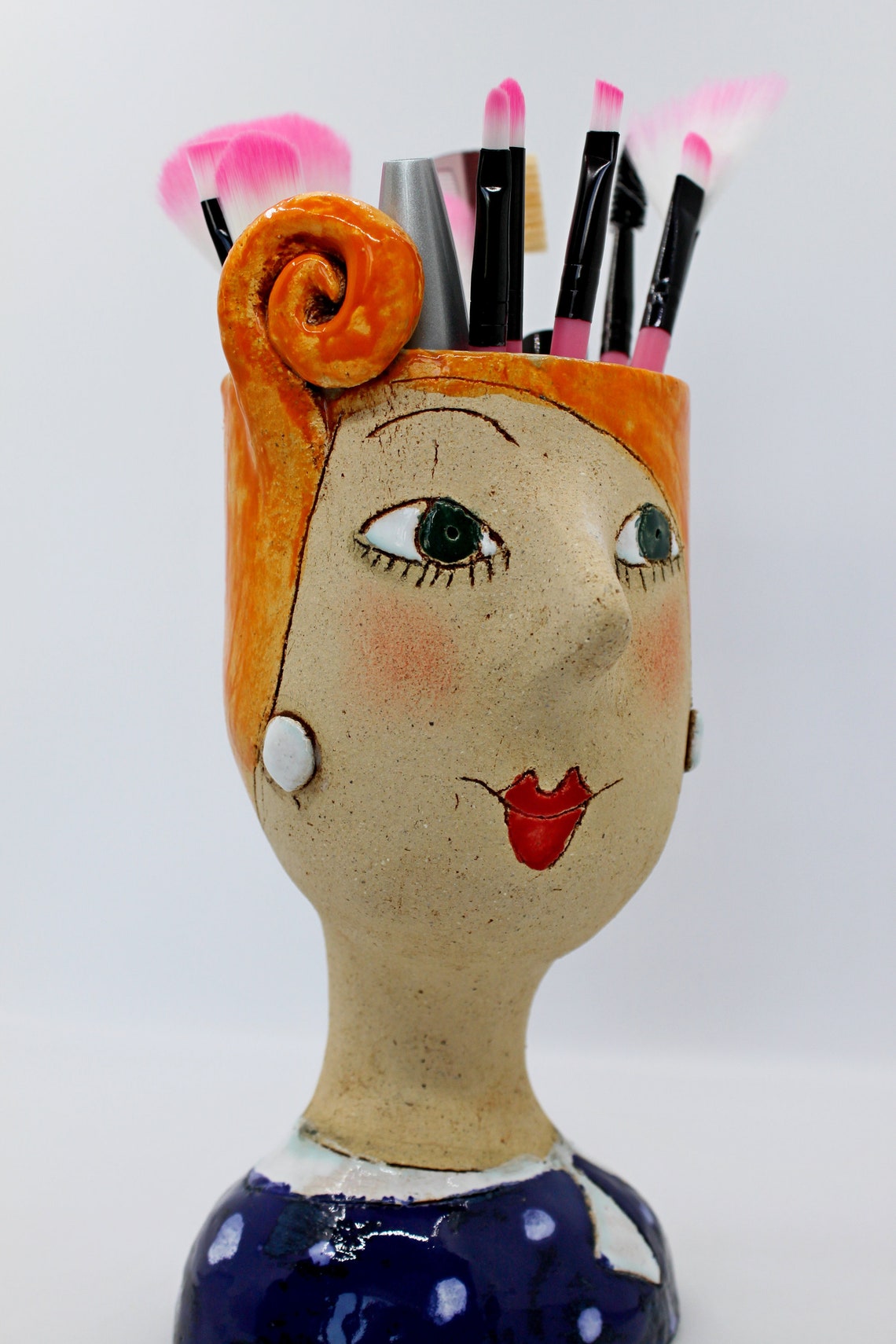 Lady face vase multipurpose vintage interior lady head Etsy
