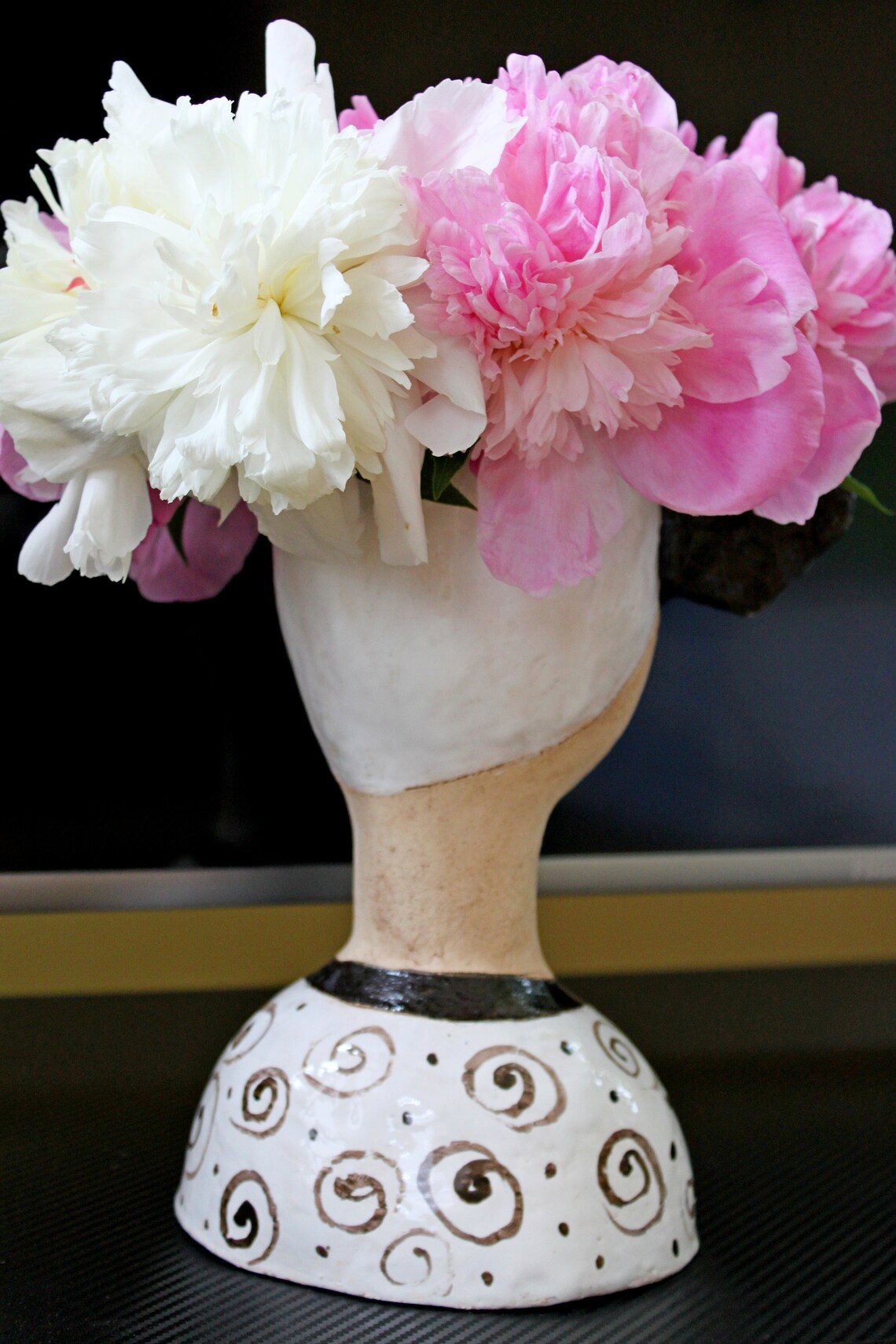 Lady Head Vase Unique Ceramic Face Planter Dried Flowers Etsy