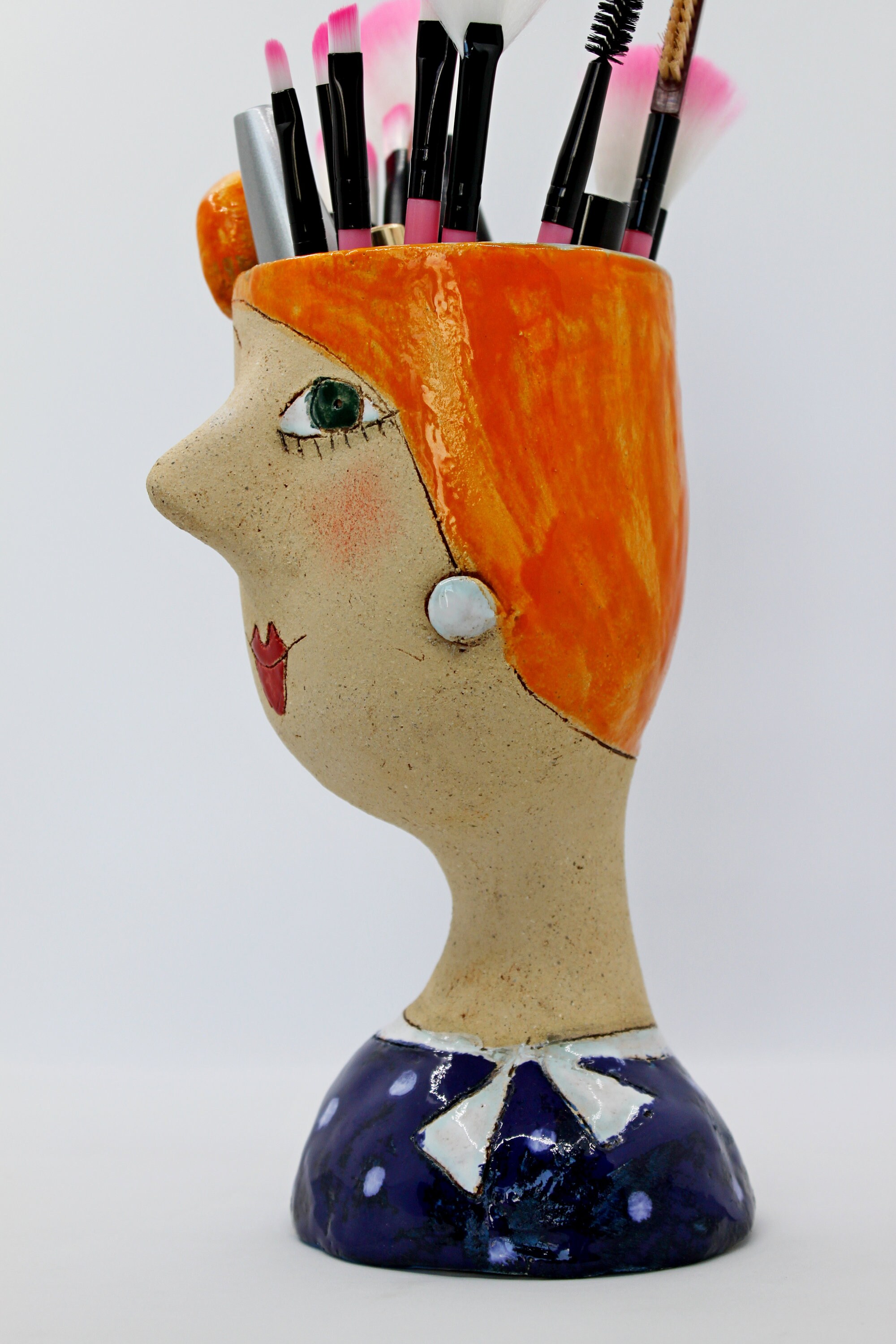 Lady face vase multipurpose vintage interior lady head Etsy