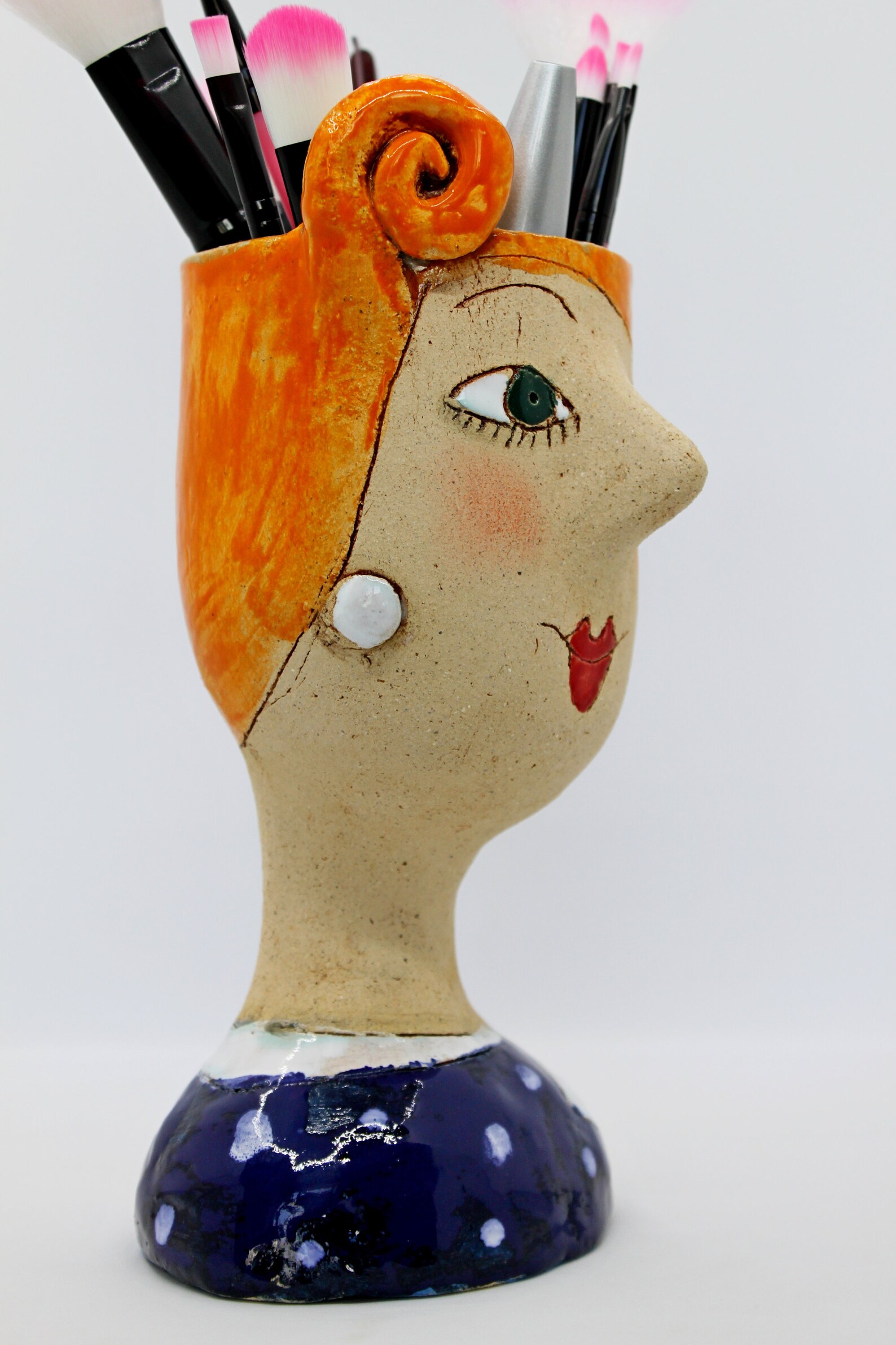 Lady face vase multipurpose vintage interior lady head Etsy
