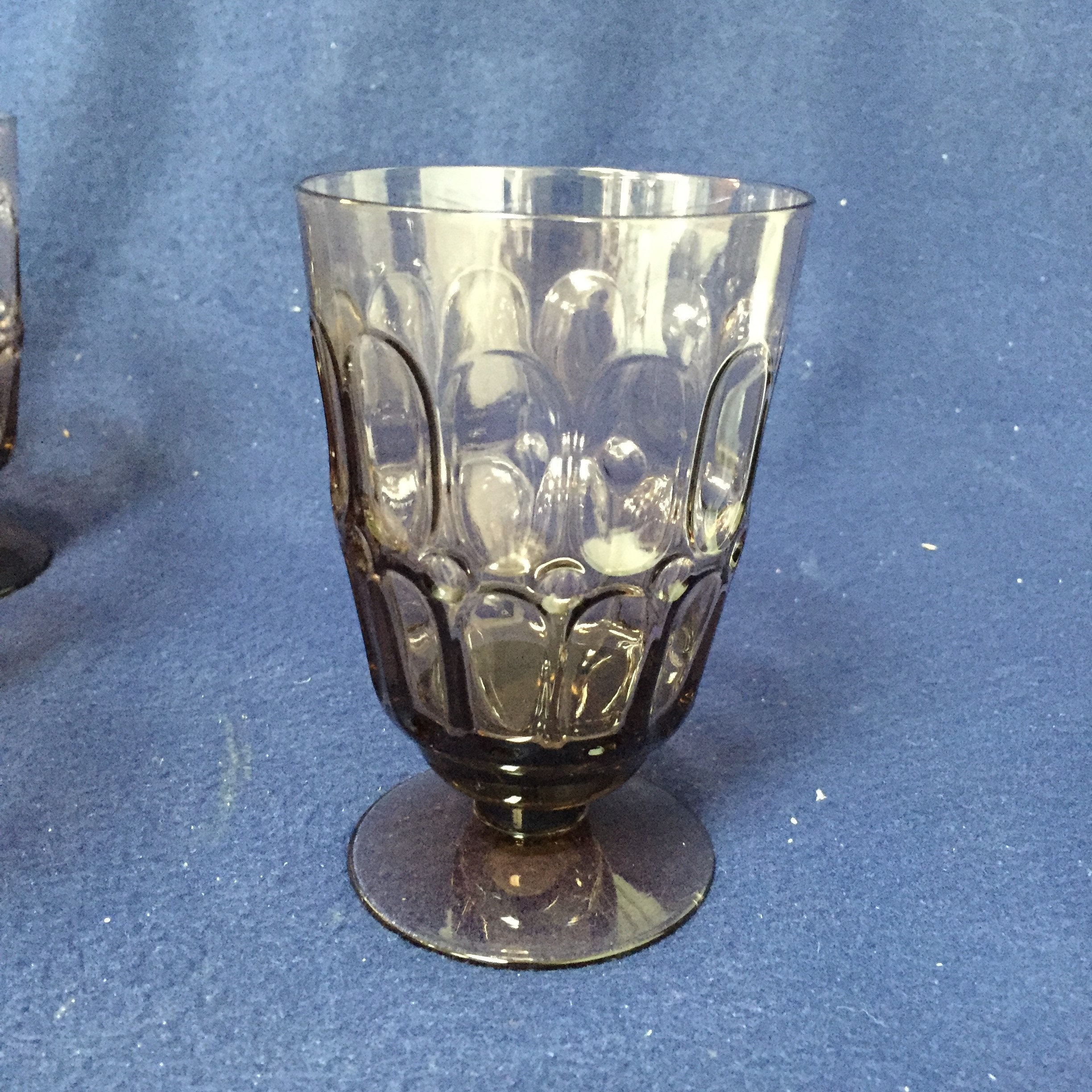 Fostoria Moonstone Thumbprint Water Glasses Etsy