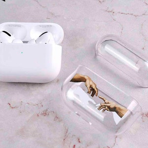 La Creazione di Adamo airpods pro case michelangelo mani Custodia protettiva rigida Custodia protettiva per cuffie airpods portatili