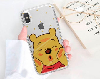 くまのプーさん iPhone 15 14 13 Pro Max 16 Max Xr 8 7 6 Plus 用電話ケース、Samsung S23 S22 Plus 用カバー、Galaxy Note 20 ケース Pixel 7 6 5