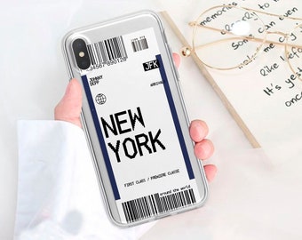 Custom City Ticket iPhone Case, Personalized Travel Gift