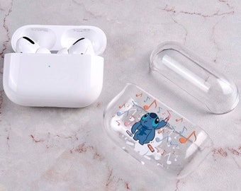 Niedliche Airpods Pro Case Cover, transparente harte PC-Schutzhülle