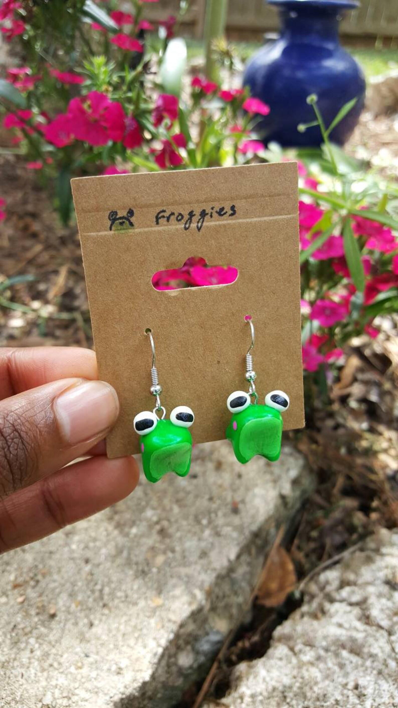 Frog earrings Etsy