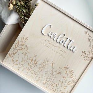Erinnerungskiste Baby mit Namen | Erinnerungsbox personalisiert | Weihnachtsgeschenk Kind | Kiste aus Holz | Hochzeitsgeschenk