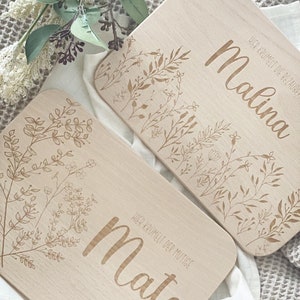 Frühstücksbrettchen mit Namen I Holzbrettchen personalisiert I Holzbrett I Schneidebrett I Geschenk I