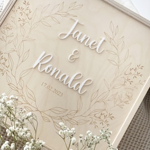 Erinnerungskiste zur Hochzeit für Brautpaar mit Namen | Erinnerungsbox personalisiert | Weihnachtsgeschenk | Kiste Holz | Hochzeitsgeschenk