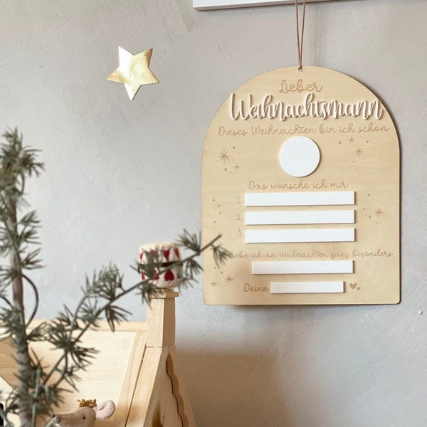 Wunschzettel für Christkind & Weihnachtsmann aus Holz