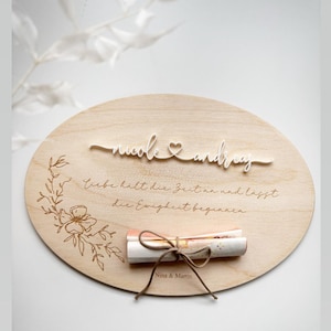 Karte aus Holz zur Hochzeit | Geldgeschenk für Brautpaar | Kommunion | Taufe