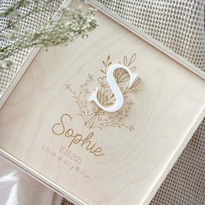 Erinnerungskiste Baby mit Namen | Erinnerungsbox personalisiert | Weihnachtsgeschenk Kind | Kiste aus Holz | Hochzeitsgeschenk