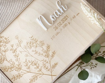 Caja de recuerdos bebé con nombre | Caja de recuerdos personalizada | caja de madera