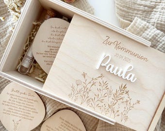 Gift for First Communion | Personalized money gift with flowers | Baptism | Confirmation