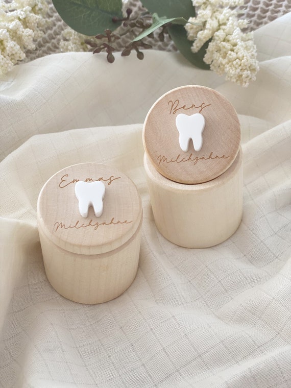 Personalisierte Zahndose Zahndöschen Milchzahndose aus Holz mit