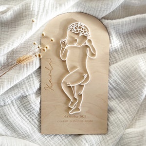 Wooden sign for star child | Candle holder | Memory & Gift for Star Children | Angel