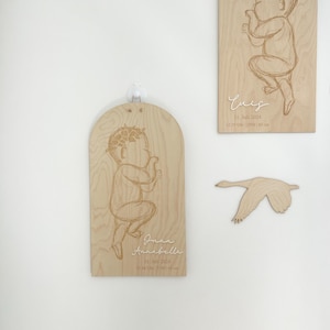 Geburtsposter mit Namen aus Holz  | Geburtsschild XXL  personalisiert mit 3D Effekt | Kinderzimmer Deko | Wanddeko | Geschenk zur Geburt