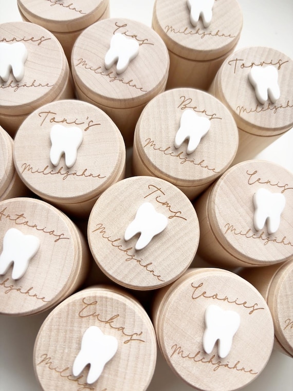 Milchzahndose Aus Holz - Aufbewahrungsbox Für Kinderzähne 5x5cm