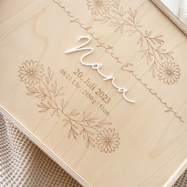 Memory box baby with name | Personalized memory box | Christmas gift child | Wooden box | Wedding gift
