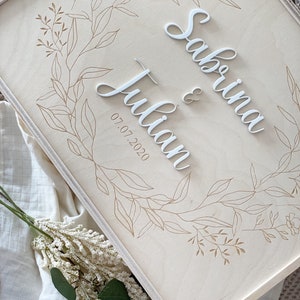 Erinnerungskiste zur Hochzeit für Brautpaar mit Namen Erinnerungsbox personalisiert Weihnachtsgeschenk Kiste Holz Hochzeitsgeschenk Bild 4