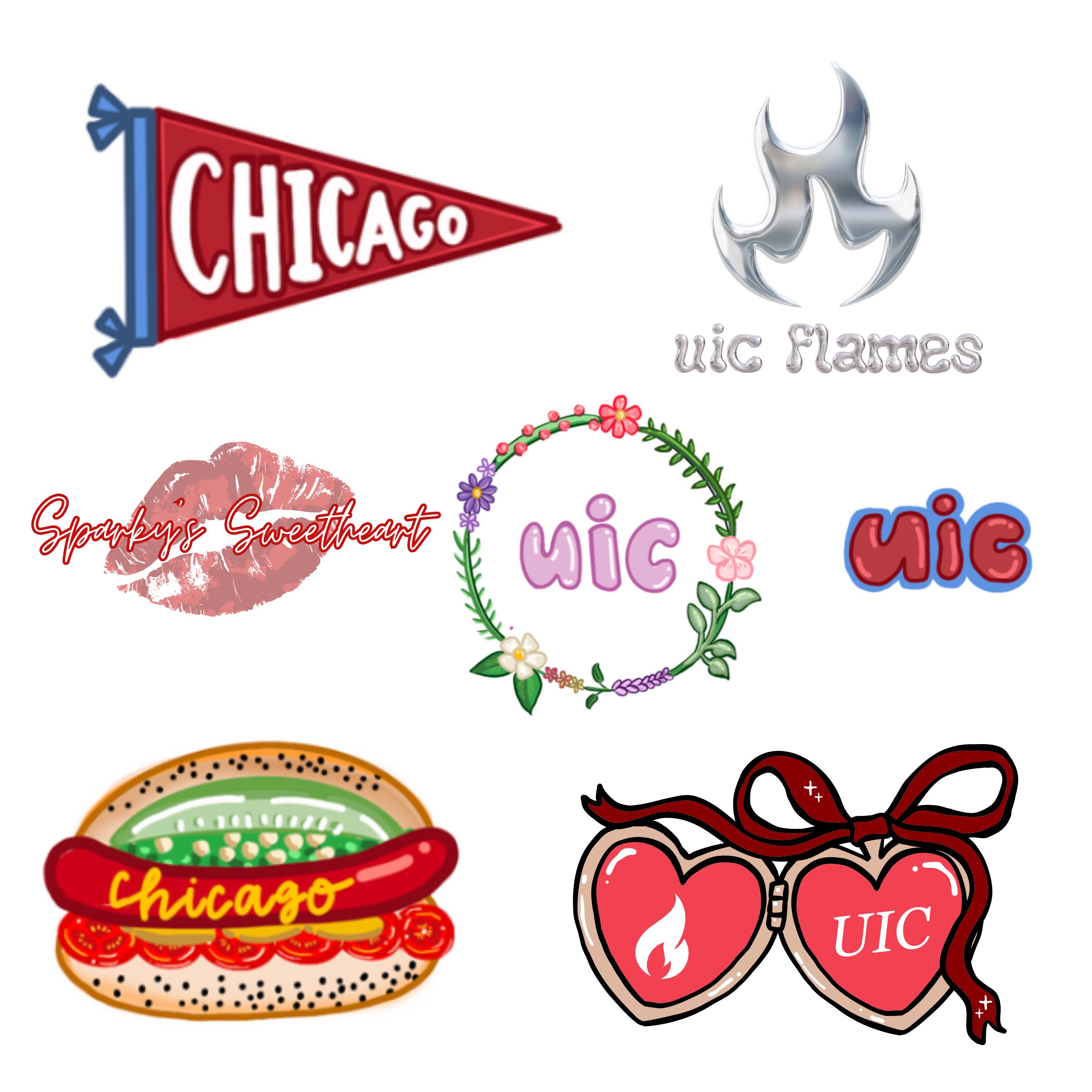 University Of Illinois Chicago Sticker Sheet – 30 Vinyl Decals, Officially Licensed, For Laptop, Car, Water Bottle