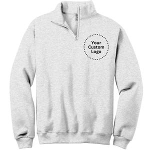 Custom Logo Quarter Zip, Company Logo Apparel, Team Apparel, Personalized Logo Sweatshirt, Custom 1/4 Zip, Full Color