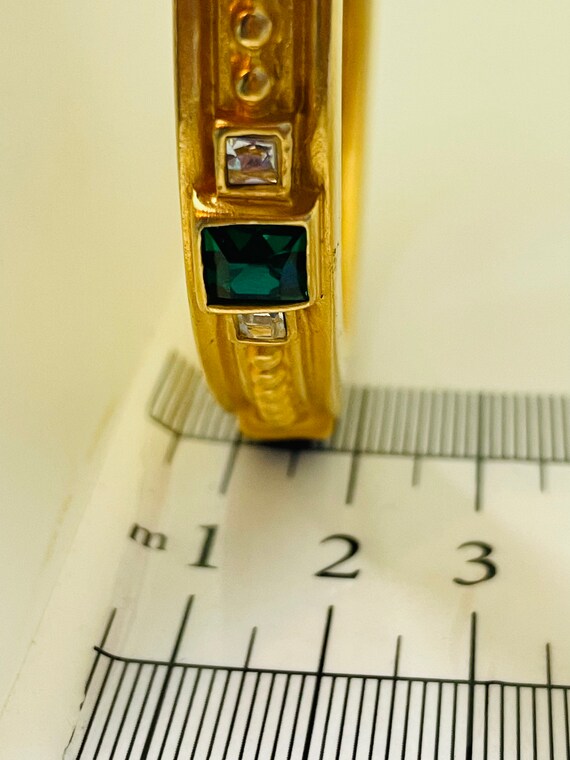 Givenchy vintage gilt gold & crystal rare bangle - image 7