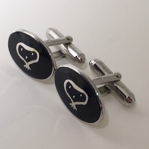 ANTORA silver and enamel cuff links