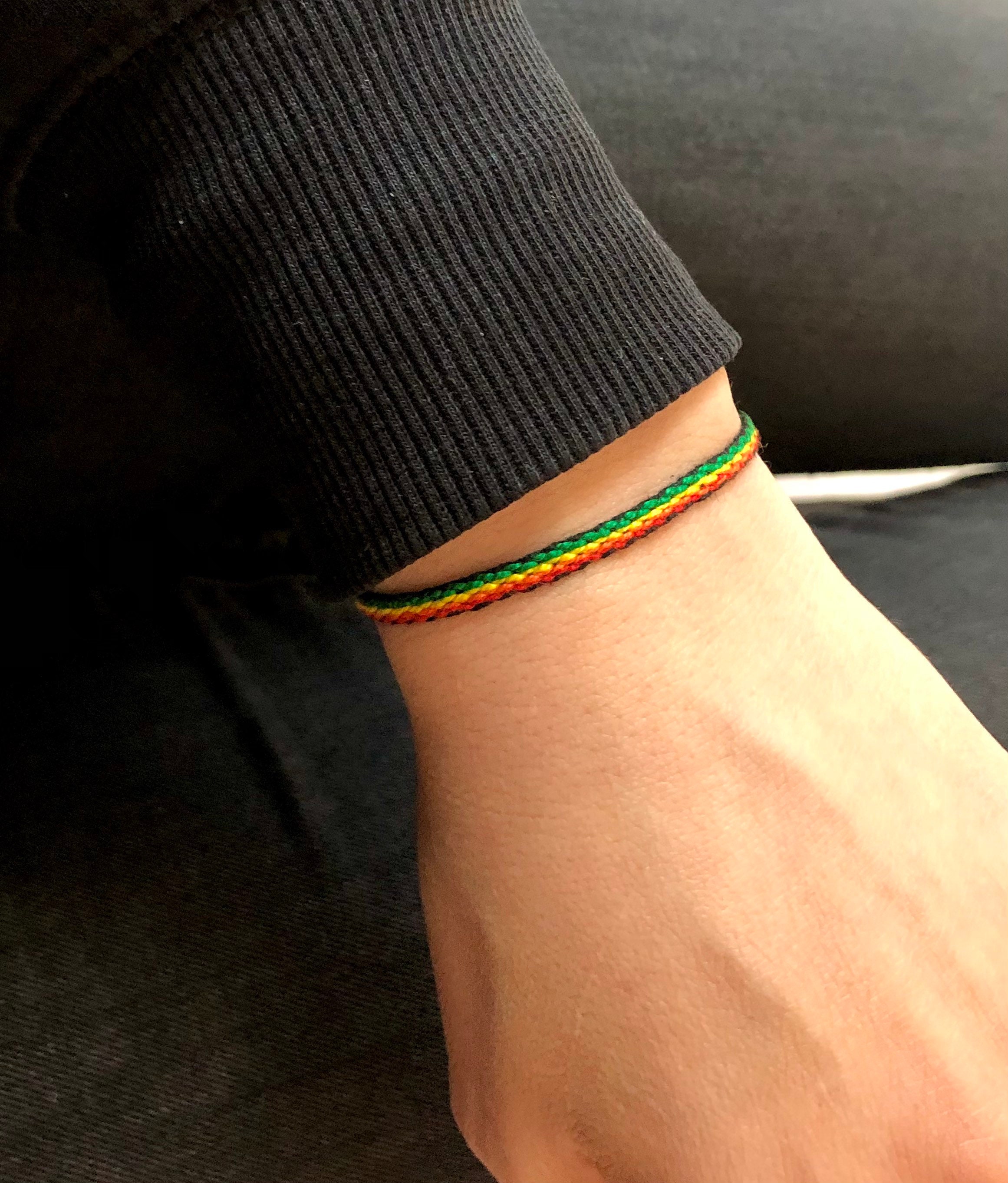 Rasta woven anklet Jamaica anklet rasta surfer anklet Etsy