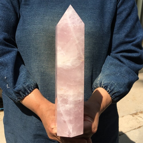3.2LB Rose Quartz,Reiki Healing,Obelisk,Quartz Crystal Wand Piont,Crystal Tower,Citrine shops Obelisk,home decoration,Reiki Heal,Crystal Gifts