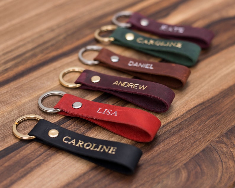 Personalized Leather Keychain,Custom Leather Keychain,Monogrammed Leather Keychain,initial keychain personalized,key chain customized image 6