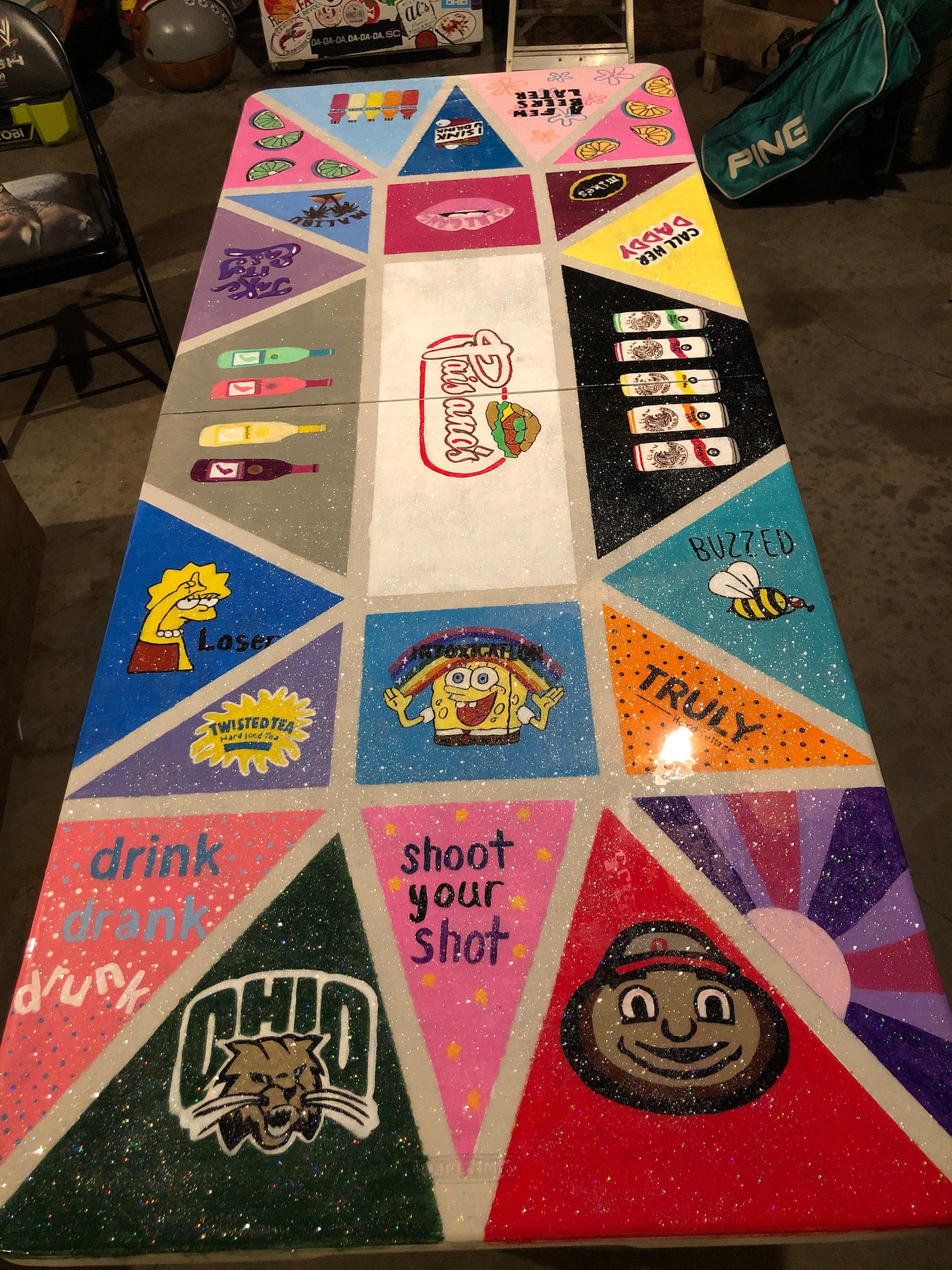 Custom Hand Painted Pong Table Etsy