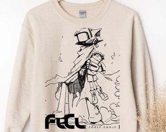 Unisex FLCL Anime Sweater, Classic Canti Shirt, Never Knows Best, Fooly Cooly, 90s Anime Shirt, Vintage Manga, Retro FLCL Manga Sweatshirt