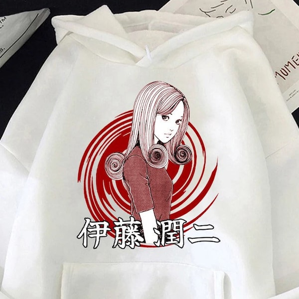 90s Anime Manga Creepy Girl Hoodie: Tomie Anime Horror Shirt, Japanese Dark Anime Tee, Spiral Girl Shirt, Gothic Manga Horror Unisex Hoodie