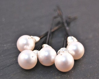 Pearl Bobby Pins | White Pearl bobby pins | Hair accessory | Bridal hair pins | Wedding | Prom hair accessory | Swarovski Pearl bobby pins