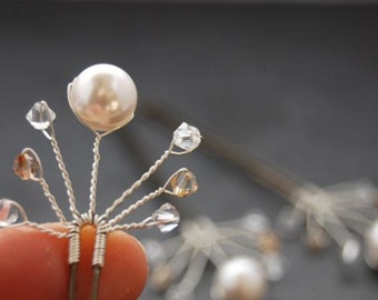 Bridal Hair Pins | White Pearls | Swarovski Pearls | Pearl Hair Pins | Hair Accessory | Wedding Hair Pins | Hair Jewellery | Prom Hair