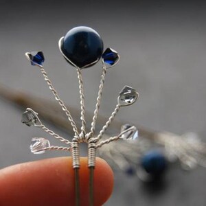 Épingles à cheveux de mariée | | bleu essence Épingles à cheveux perles | Perles Swarovski | Accessoires pour cheveux | Accessoire de cheveux de mariage | | de cheveux de bal Bijoux capillaires