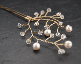 Bridal Hair Pin | Crystal Hair Pin | Swarovski Pearl Hair Pin | Hair Accessory | Wedding Hair Pins | Hair Jewellery | Prom Hair Pin