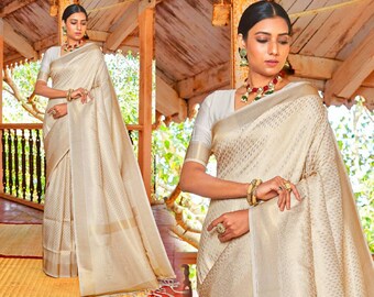 ivory wedding saree