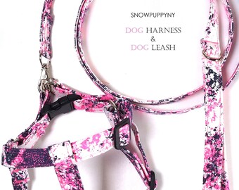 Neon chest type Dog harness - XS, S, M, L Dog harness & leash set.
