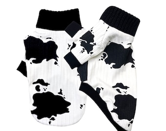 Knit Turtleneck for dog /Animal Pattern Puppy Shirt/ Small Dog Tops (White)