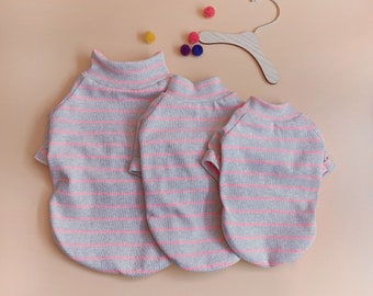 cuffed sleeves neon striped turtleneck puppy shirt.(neon pink, neon yellow)