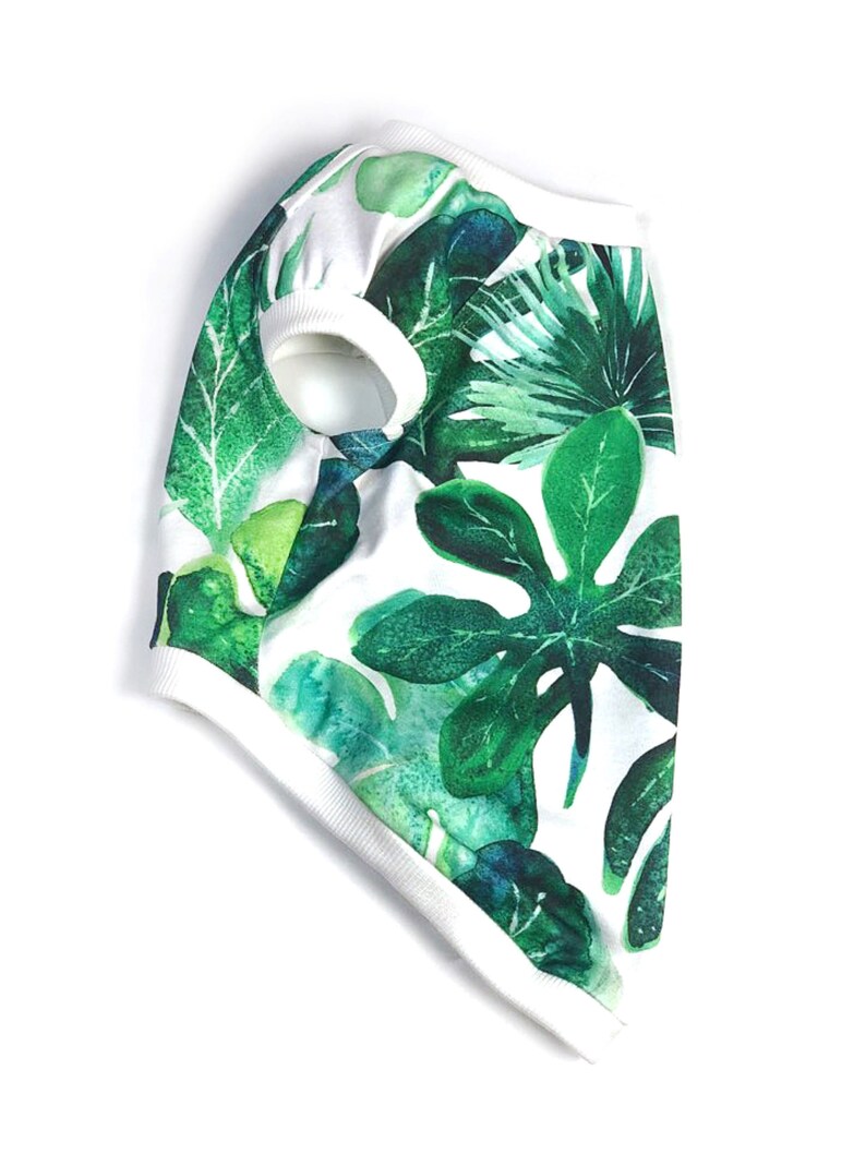Tropical Green leaves dog shirts small dog shirt.